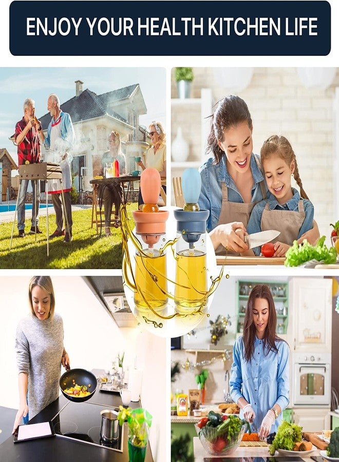 we3 Glass Kitchen Olive Oil Bottle With Silicone Brush New 2-In-1 Silicone Dropper Oil Dispenser Bottle For Kitchen Cooking Frying Bbq Pancake Baking Air Fryer_ Green_1Pcs, 350 Ml - Image 3